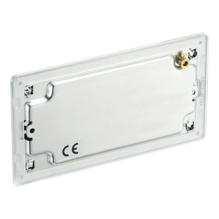 BG Screwless Flatplate Polished Chrome Double Blank Plate - FPC95, Image 3 of 3