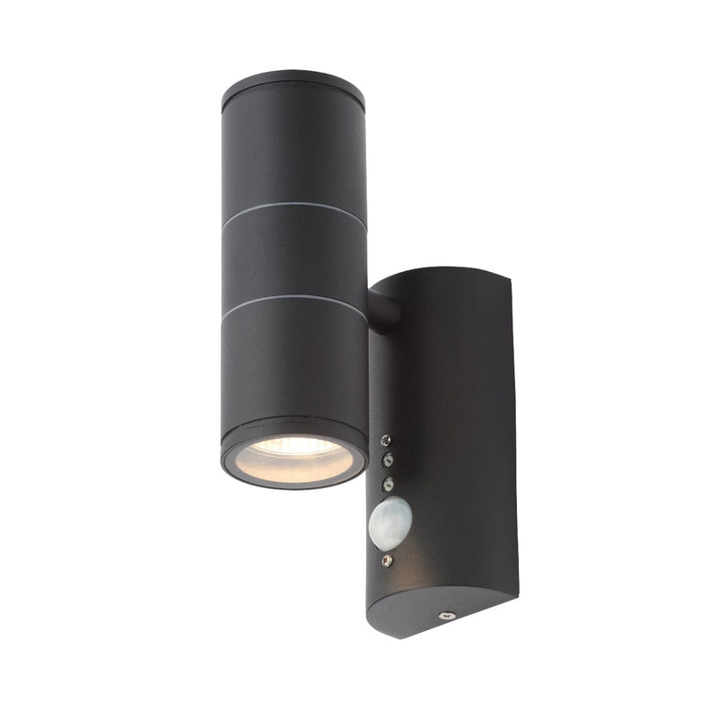 Forum Islay Up/Down GU10 Wall Light with PIR - Black - CZ-29319-BLK, Image 1 of 1