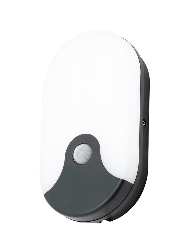 Forum Turus 15W Oval CCT Bulkhead with PIR IP65 3000/4000/6000 - Black - CZ-34017-BLK, Image 1 of 1