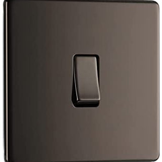 BG Screwless Flatplate Black Nickel Intermediate Switch, 10Ax - FBN13