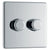 BG Screwless Flatplate Polished Chrome 400W Double Dimmer Switch, 2-Way Push On/Off - FPC82P