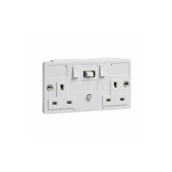Greenbrook 13A 2-Gang Non-Latching RCD Switched Socket - K22S-WP, Image 1 of 1