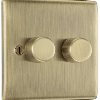 BG Nexus Metal 400W Single Dimmer Switch 2-Way Push On/Off - Antique Brass - NAB82P