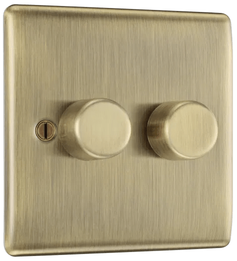 BG Nexus Metal 400W Single Dimmer Switch 2-Way Push On/Off - Antique Brass - NAB82P, Image 1 of 1