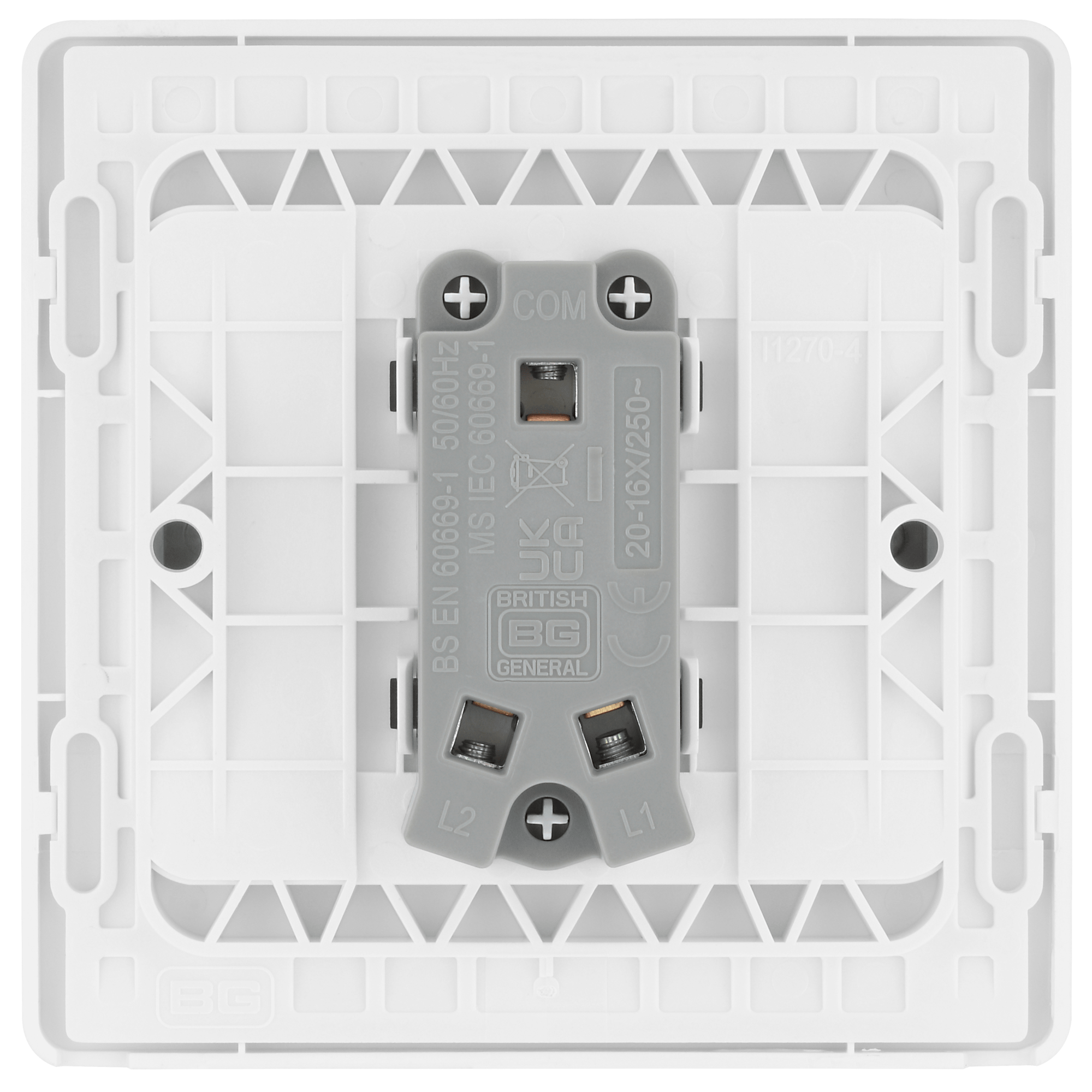 BG Evolve Pearl White Single Light Switch 20A 16AX 2 Way Wide Rocker