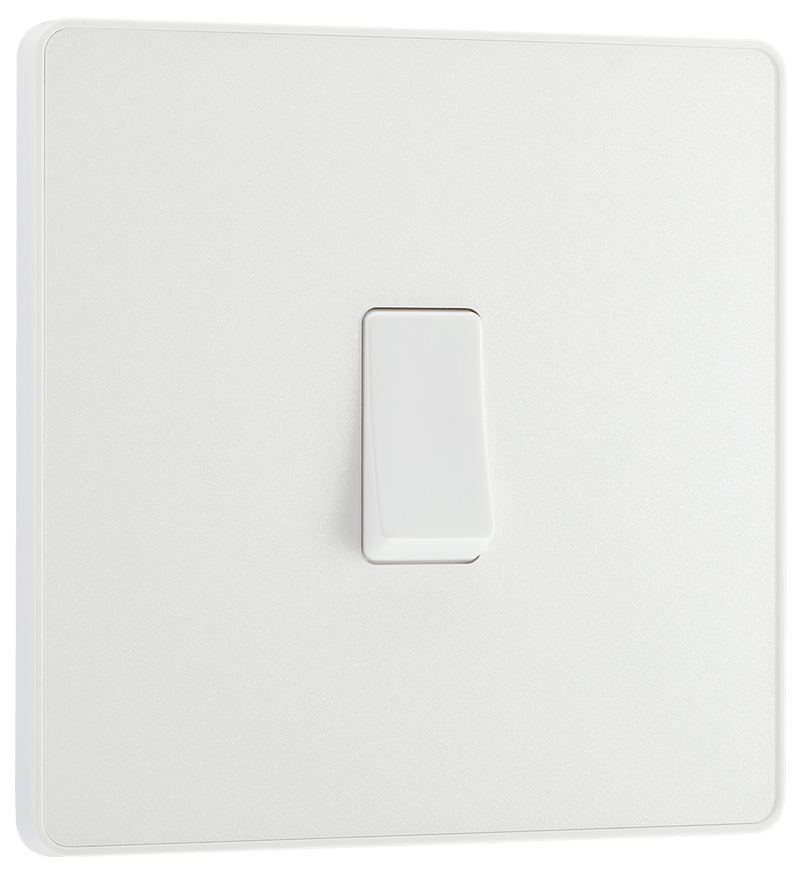 BG Evolve Pearl White Single Light Switch 20A 16AX 2 Way - PCDCL12W, Image 1 of 6