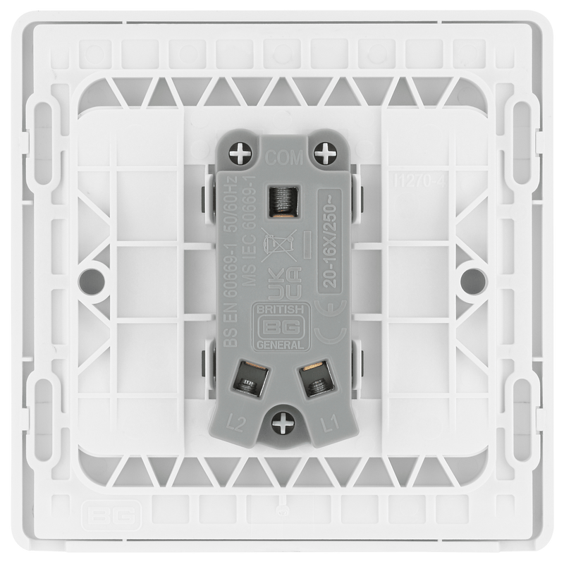 BG Evolve Pearl White Single Light Switch 20A 16AX 2 Way - PCDCL12W, Image 6 of 6