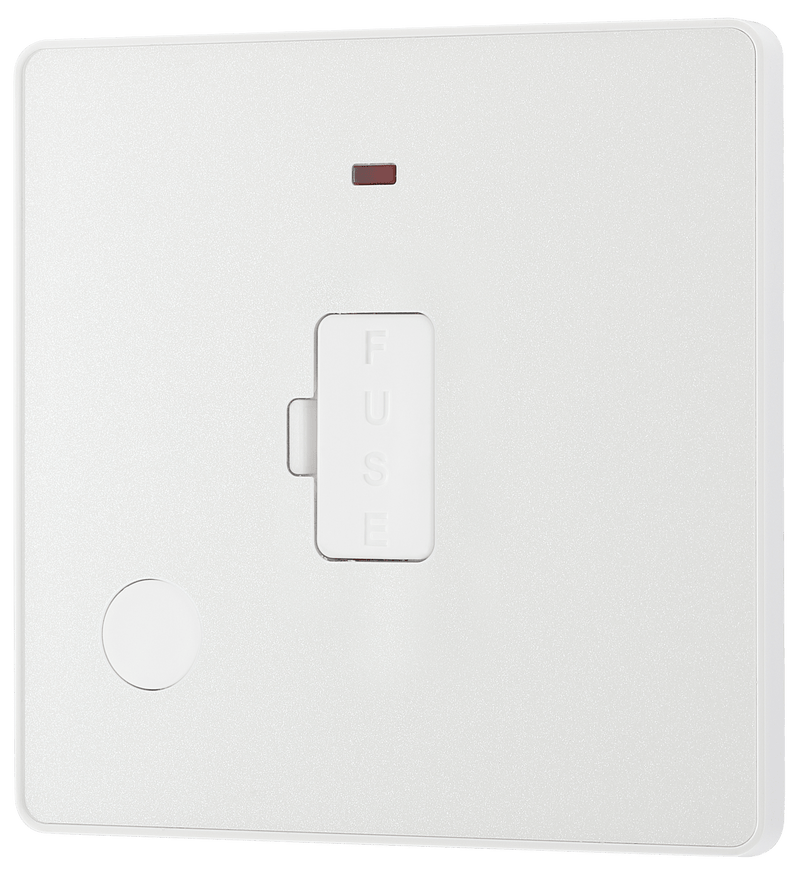 BG Evolve Pearl White Unswitched 13A Fused Connection Unit With Power LED Indicator And Flex Outlet - PCDCL54W, Image 3 of 6