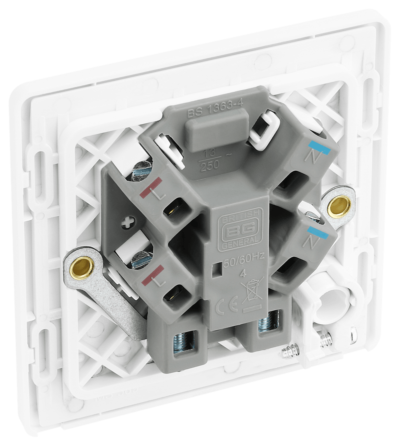 BG Evolve Pearl White Unswitched 13A Fused Connection Unit With Power LED Indicator And Flex Outlet - PCDCL54W, Image 5 of 6