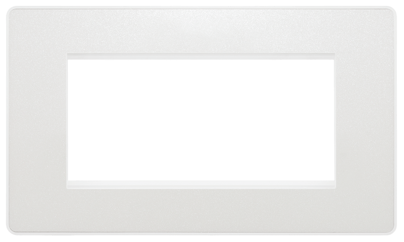 BG Evolve Pearl White Grid 4 Gang Euro Module Front Plate - PCDCLEMR4W, Image 2 of 6