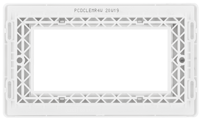 BG Evolve Pearl White Grid 4 Gang Euro Module Front Plate - PCDCLEMR4W, Image 5 of 6