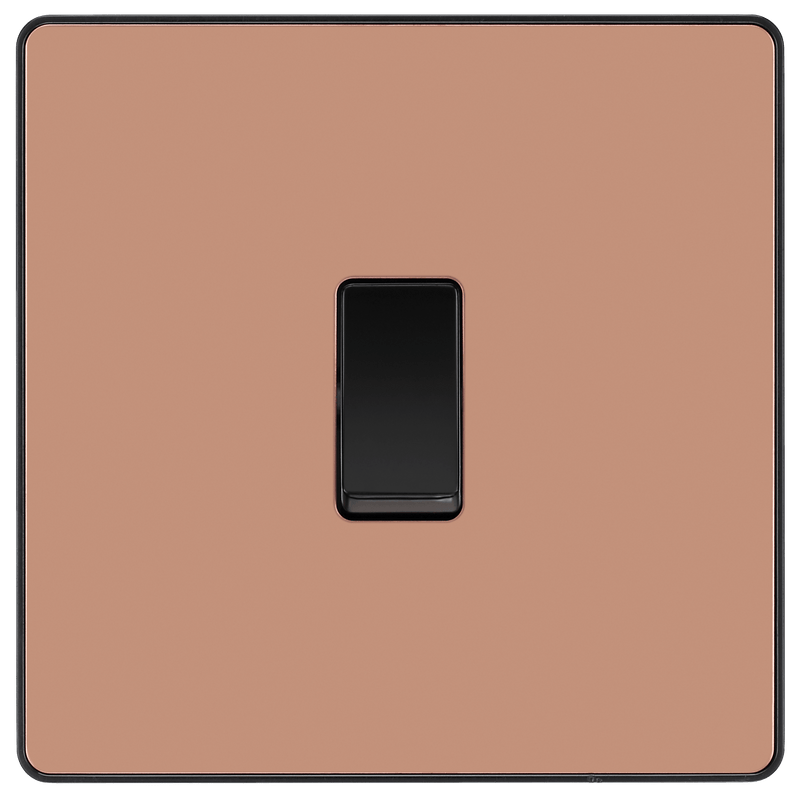 BG Evolve Polished Copper Single Light Switch 20A 16AX 2 Way - PCDCP12B, Image 3 of 6