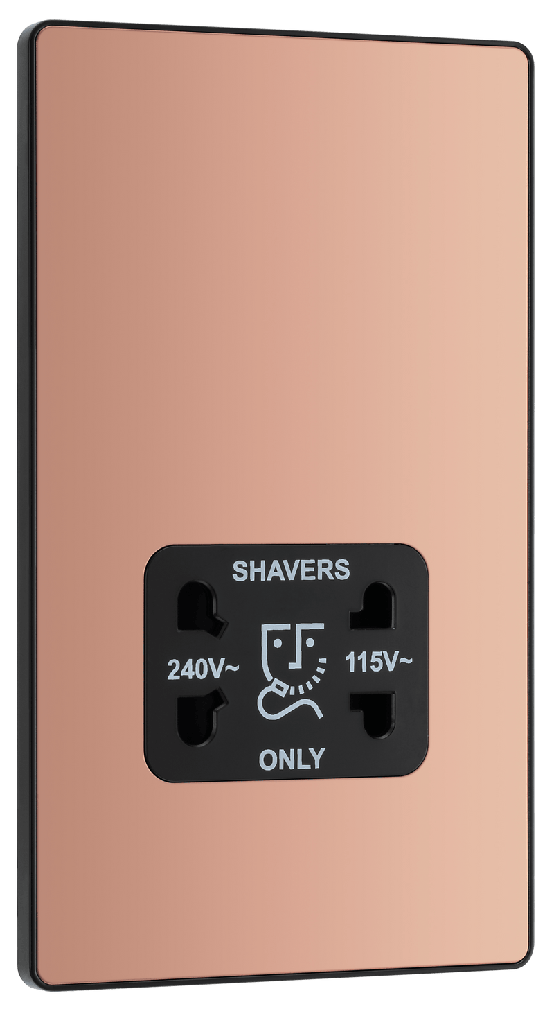 BG Evolve Polished Copper Dual Voltage Shaver Socket 115/240V - PCDCP20B, Image 1 of 1