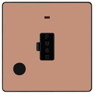 BG Evolve Polished Copper Unswitched 13A Fused Spur Unit With Power LED Indicator And Flex Outlet - PCDCP54B