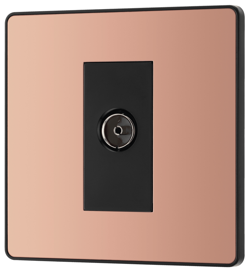BG Evolve Polished Copper Single Socket for TV/FM Co-Axial Aerial Connection - PCDCP60B, Image 3 of 6