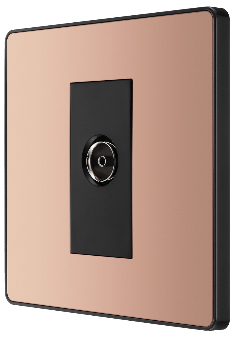 BG Evolve Polished Copper Single Socket for TV/FM Co-Axial Aerial Connection - PCDCP60B, Image 4 of 6
