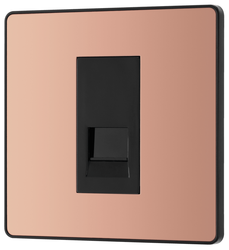BG Evolve Polished Copper Single Secondary Telephone Socket - PCDCPBTS1B, Image 3 of 6