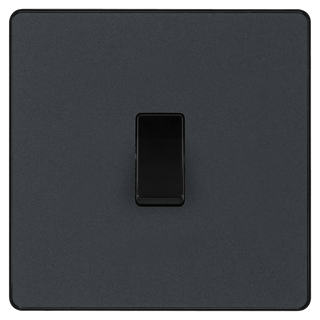 BG Evolve Matt Grey Single Light Switch 20A 16AX 2 Way - PCDMG12B