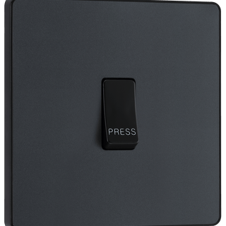 BG Evolve Matt Grey Single Press Switch 10A - PCDMG14B