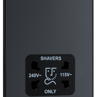 BG Evolve Matt Grey Dual Voltage Shaver Socket 115/240V - PCDMG20B