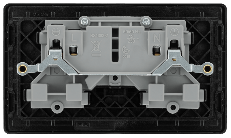 BG Evolve Matt Grey Double Switched 13A Power Socket - PCDMG22B, Image 6 of 6