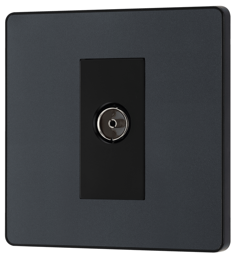 BG Evolve Matt Grey Single Socket for TV/FM Co-Axial Aerial Connection - PCDMG60B, Image 3 of 6