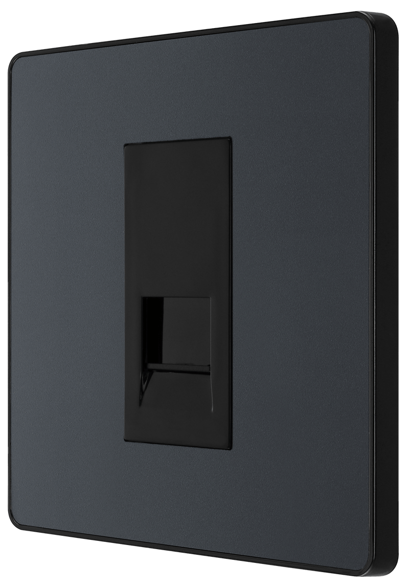 BG Evolve Matt Grey Single Secondary Telephone Socket - PCDMGBTS1B, Image 4 of 6