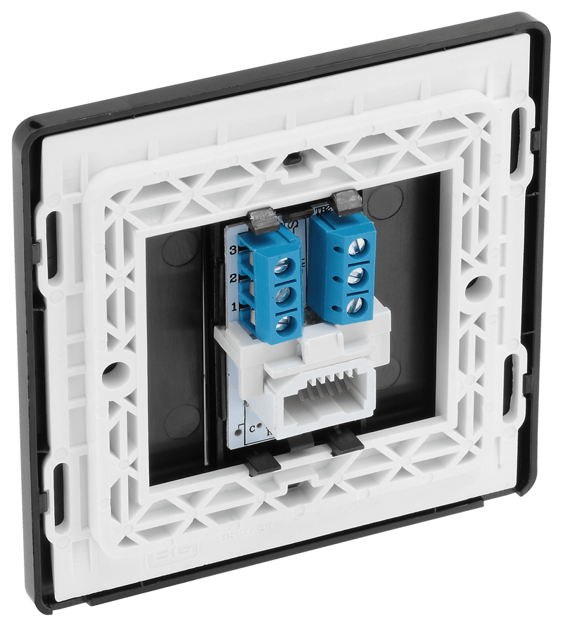 BG Evolve Matt Grey Single Secondary Telephone Socket - PCDMGBTS1B, Image 5 of 6