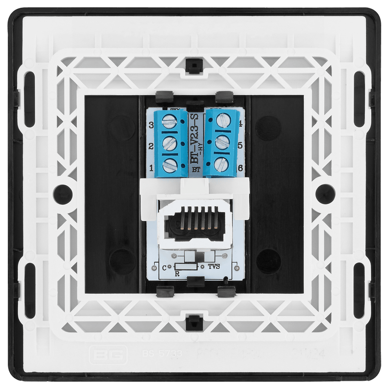 BG Evolve Matt Grey Single Secondary Telephone Socket - PCDMGBTS1B, Image 6 of 6