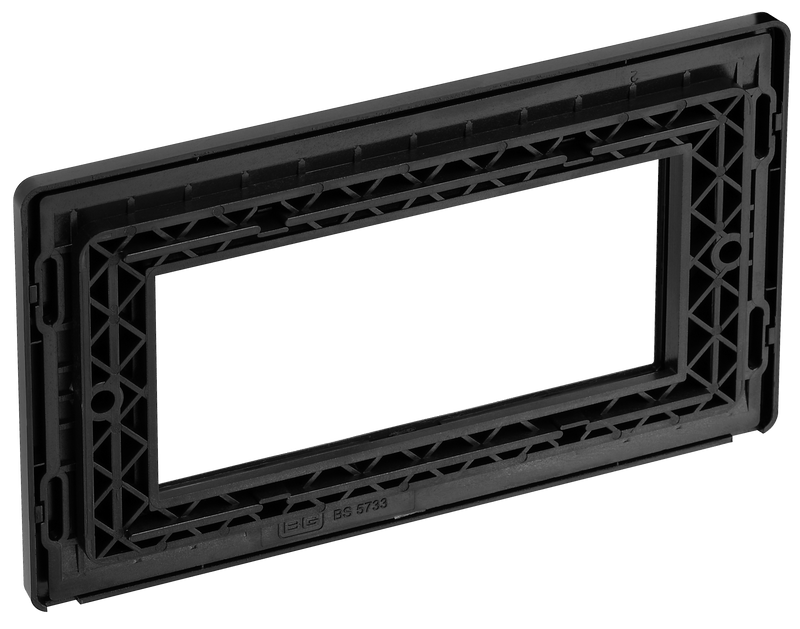 BG Evolve Matt Grey Grid 4 Gang Euro Module Front Plate - PCDMGEMR4B, Image 4 of 5