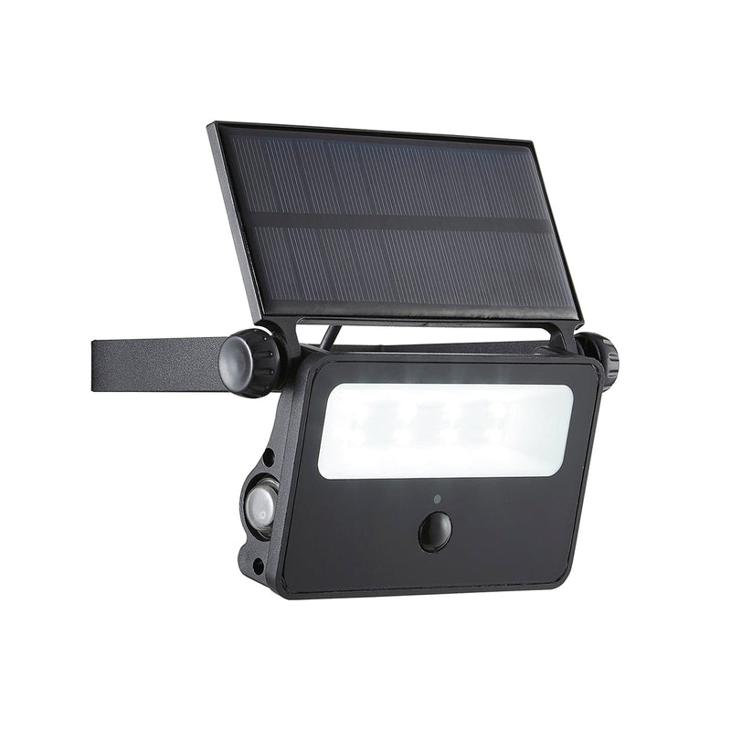 Forum Lighting 2W LED Solar Powered Outdoor Security Wall Light With PIR - Black - ZN-37052-BLK, Image 1 of 1