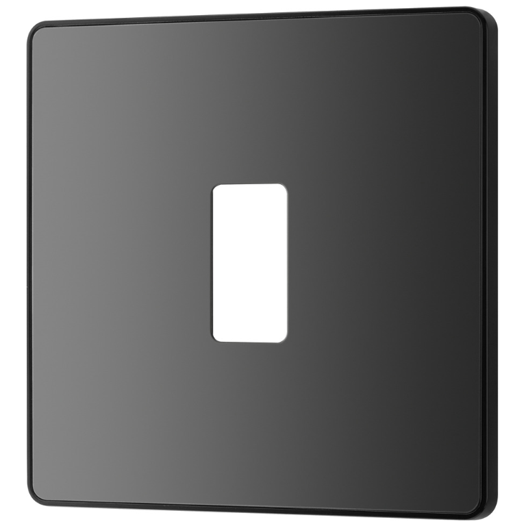 BG Evolve 1 Gang Grid Front Plate - Black Chrome (Black) - RPCDBC1B, Image 1 of 1