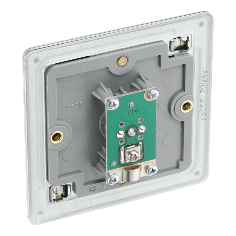 BG Screwless Flatplate Brushed Steel Single Socket For Tv Or Fm Co-Axial Aerial Connection - FBS60, Image 3 of 3