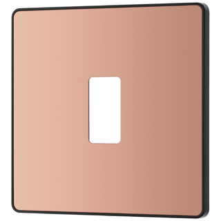 BG Evolve 1 Gang Grid Front Plate - Polished Copper (Black) - RPCDCP1B