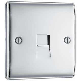 BG Nexus Metal Polished Chrome Single Rj11 Telephone Socket - NPCRJ111
