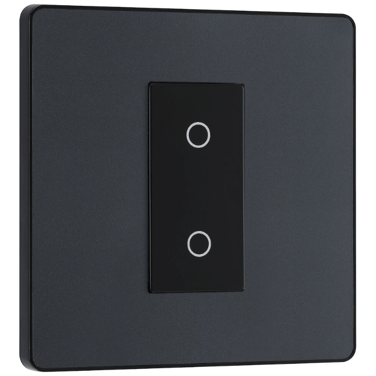 BG Evolve Matt Grey 200W Single Touch Dimmer Switch 2-Way Secondary - PCDMGTDS1B, Image 1 of 3
