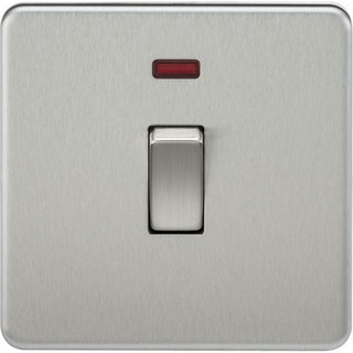 Knightsbridge Screwless 20A 1G DP Switch with Neon - Brushed Chrome - SF8341NBC