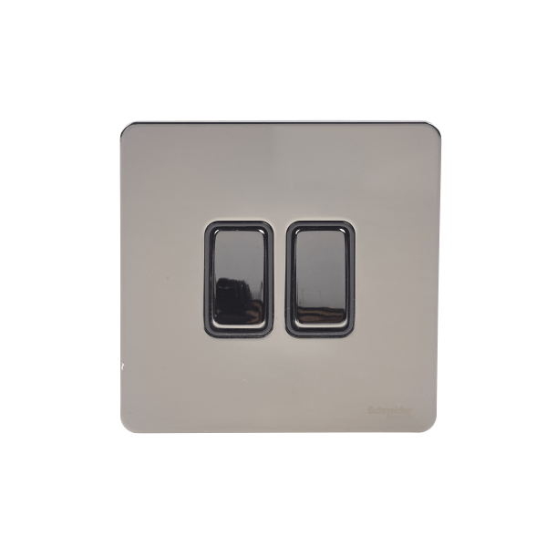 Schneider USFP 16AX 2G 2W Switched Black Insert - Black Nickel - GU1422BBN, Image 1 of 1