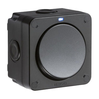 Knightsbridge IP66 20AX 1G SP 2-way switch - Black - OP2