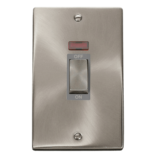 Click Scolmore Deco Ingot 2 Gang 45A 2 Pole Neon Switch - VPSC503GY