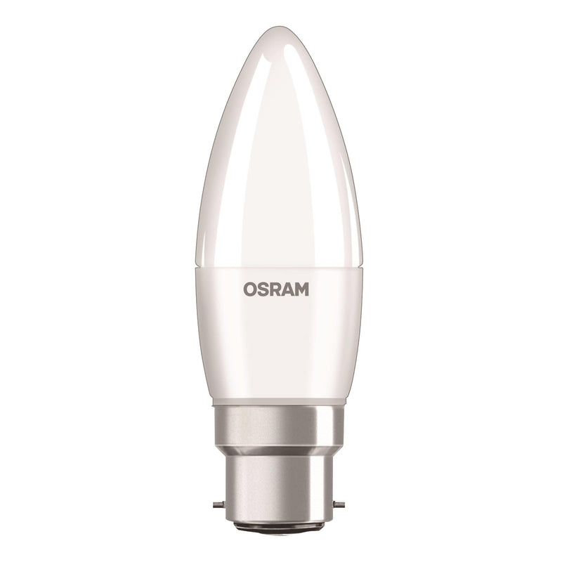 Osram 5W Parathom Frosted LED Candle Bulb BC/B22 Very Warm White - 061613