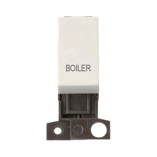Click Scolmore MiniGrid 13A Double-Pole Ingot Boiler Switch Polar White - MD018PW-BL, Image 1 of 1