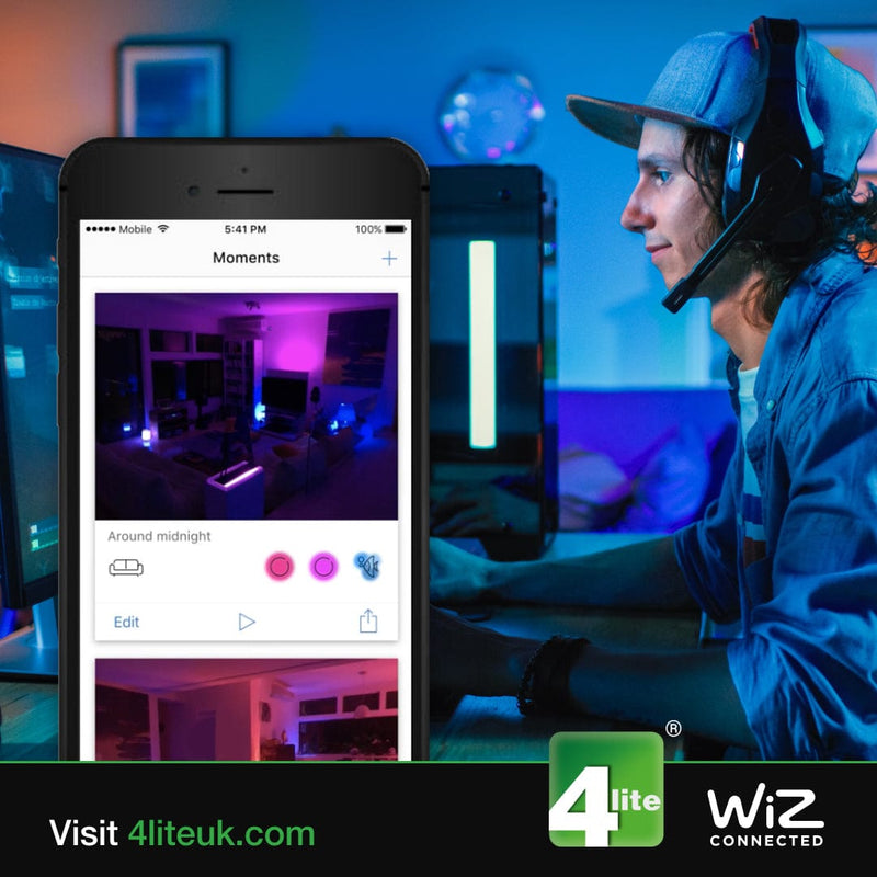 4Lite WiZ Connected SMART LED Wifi GU10 Bulb White & Colours - 4L1-8040, Image 6 of 8