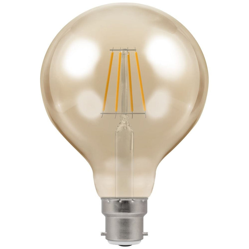 Crompton LED Globe G95 BC B22 Filament Antique 5W Dimmable - Extra Warm White, Image 1 of 1