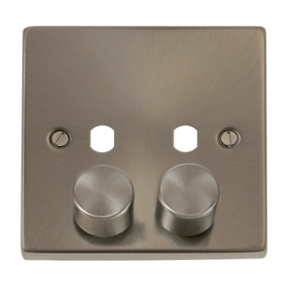 Click Scolmore Deco 2 Gang 800W Max 2 Unfurnished Dimmer Plate and Knob - VPSC152PL