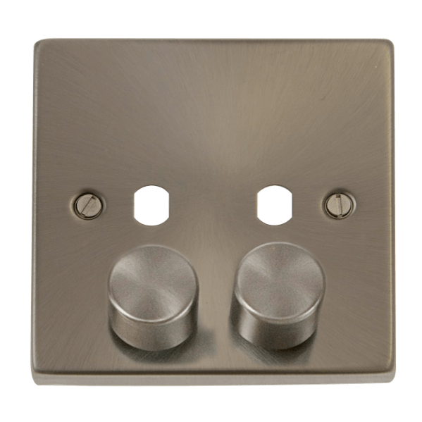 Click Scolmore Deco 2 Gang 800W Max 2 Unfurnished Dimmer Plate and Knob - VPSC152PL, Image 1 of 1