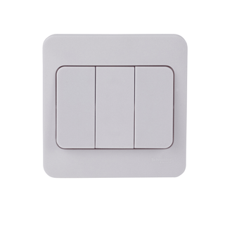 Schneider LWM 10AX 3G 2W Wide Rocker Switch White - GGBL1032W