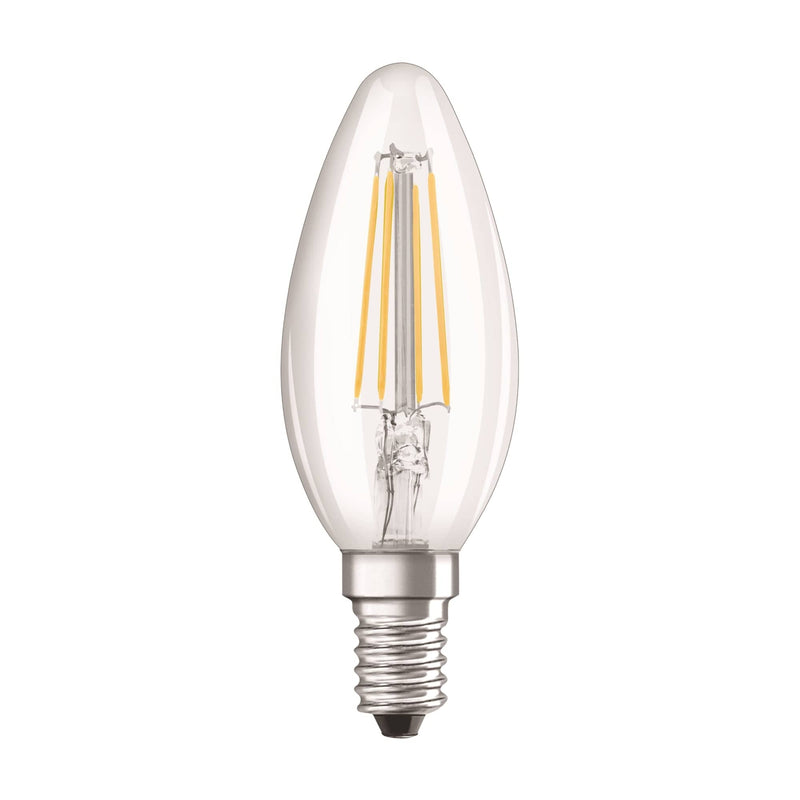 Osram 4W Parathom Clear LED Candle Bulb E14/SES Cool White - 287808-439535, Image 1 of 2