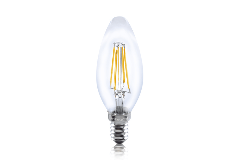 Integral 4W LED SES/E14 Candle Warm White 300 Clear - ILCANDE14NC034, Image 1 of 1