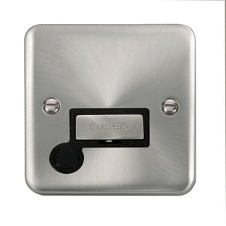 Click Scolmore Deco Plus Satin Chrome 1 Gang Fused Connection Unit 13A With Black Ingot - DPSC550BK